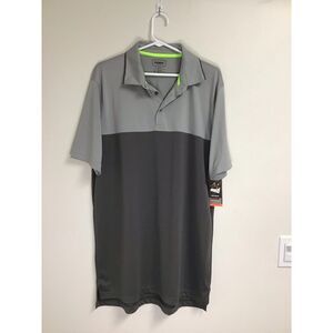 The Foundry Men's Black and Gray Polo Shirt‎ Size LT